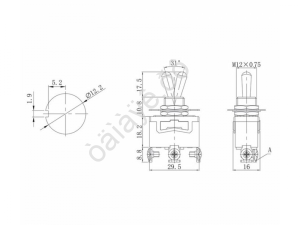 Тумблер 250V 15А (3c) (ON)-OFF-(ON) однополюсной (KN-123) REXANT Тумблер 250V 15А (3c) (ON)-OFF-(ON) однополюсной (KN-123) REXANT