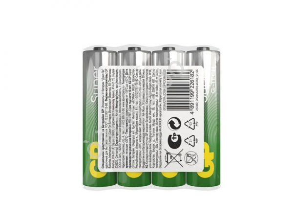 Батарейки  GP G-TECH  ALKALINE ААА R03 блистер /4/96