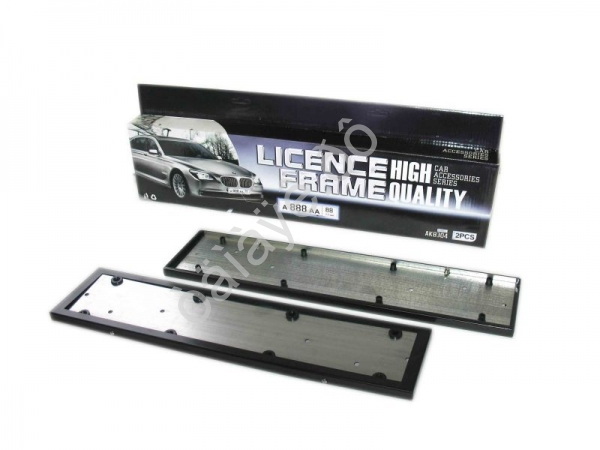 Рамка п/номер нержав. чёрная 1/10