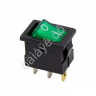 Выключатель клавишный 12V 15А (3с) ON-OFF зеленый  с подсветкой  Mini  (RWB-206-1, SC-768)  REXANT