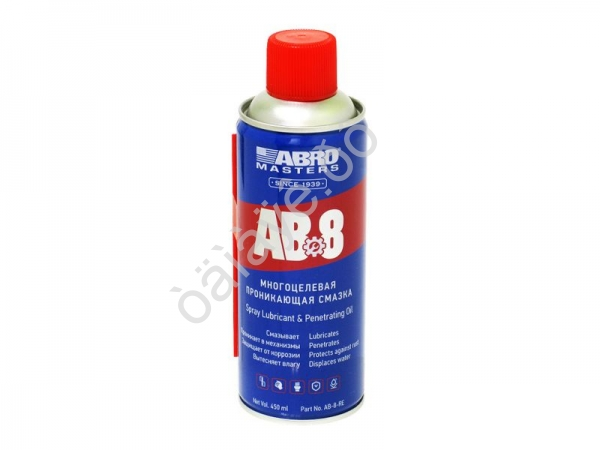 Смазка-спрей многоцелевая проникающая ABRO AB-8-450-R   (450мл) 1/12