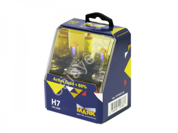 Лампа МАЯК Active H7 12V 55W Px26d Gold +60% /1/6/60 Лампа МАЯК Active H7 12V 55W Px26d Gold +60% /1/6/60