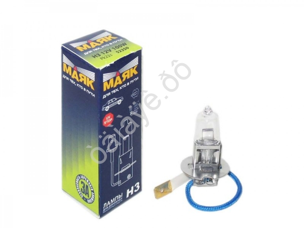Лампа МАЯК H3 12V100W Pk22s (мин.уп.10шт) 10/800 Лампа МАЯК H3 12V100W Pk22s (мин.уп.10шт) 10/800