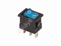 Выключатель клавишный 12V 15А (3с) ON-OFF синий  с подсветкой  Mini  (RWB-206-1, SC-768)  REXANT