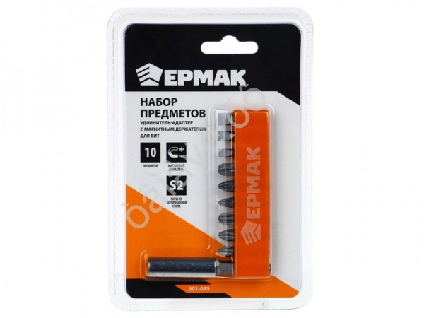 Набор бит с удлинитель-адаптер с магн. держателем ЕРМАК Набор бит с удлинитель-адаптер с магн. держателем ЕРМАК