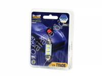 Светодиод 12V T11x36 S8,5 3SMD (5,0x5,0) WHITE "Маяк" с кнопкой /10