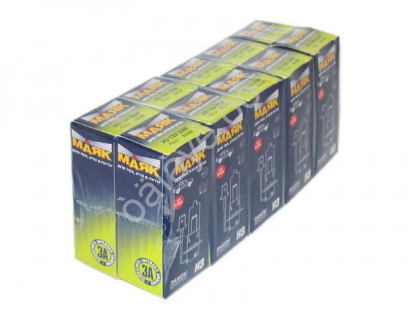 Лампа МАЯК H3 12V 55W Pk22s (мин.уп.10шт) 10/800 Лампа МАЯК H3 12V 55W Pk22s (мин.уп.10шт) 10/800