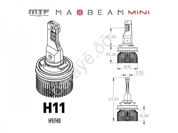 Светодиодные лампы MTF Light, серия MaxBeam Mini, H11/H9, 12V, 45W, 4500lm, 6000K, кулер, комплект. Светодиодные лампы MTF Light, серия MaxBeam Mini, H11/H9, 12V, 45W, 4500lm, 6000K, кулер, комплект.