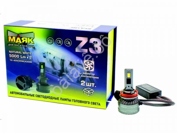 Светодиод 12-60V Z3 H11/H8/H9 4300K 5000Lm МАЯК Светодиод 12-60V Z3 H11/H8/H9 4300K 5000Lm МАЯК