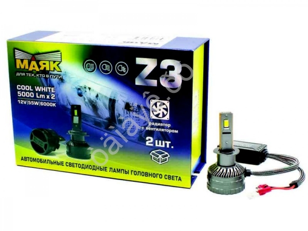 Светодиод 12-60V Z3 H1 6000K 5000Lm МАЯК