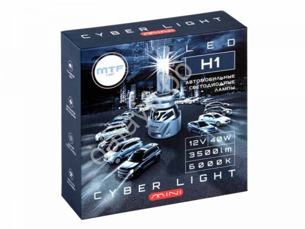 Светодиодные лампы MTF Light серия CYBER LIGHT MINI H1, 12V, 40W, 3750LM, 6000K, кулер, к-т