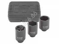 Набор головок ударных глубоких 3пр.1/2" (6-гр.) в кейсе Forsage
