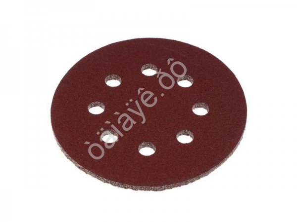 Круг шлифовальный из абразивной бумаги на велкро основе, 8 отверстий, P80, 125 мм, 5шт. ЕРМАК