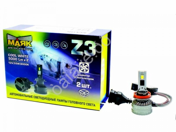 Светодиод 12-60V Z3 H11/H8/H9 6000K 5000Lm МАЯК Светодиод 12-60V Z3 H11/H8/H9 6000K 5000Lm МАЯК