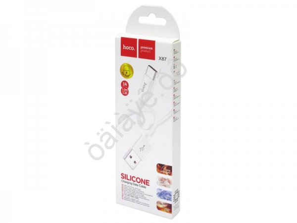 Дата-кабель USB-Type-C 1м, 3А, белый HOCO X87 (37шт в уп) Hoco