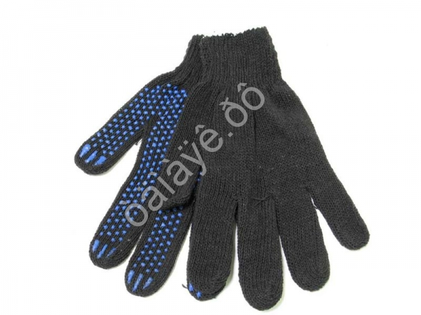 Перчатки х/б с ПВХ  7,5кл. 4-х нитка чёрные /10/400