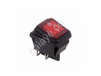 Выключатель клавишный 250V 15А (4с) ON-OFF красный  с подсветкой  ВЛАГОЗАЩИТА  (RWB-507)  REXANT