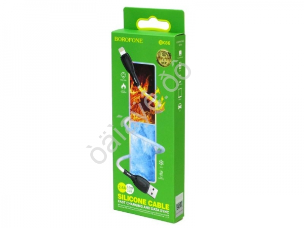 Дата-кабель универ. Lightning Borofone BX86 1м 2.4А white Дата-кабель универ. Lightning Borofone BX86 1м 2.4А white