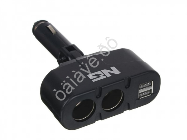 Разветвитель прикуривателя, 2 выхода +2 USB, 60 W, 2.1А, 12/24В, пластик NG Разветвитель прикуривателя, 2 выхода +2 USB, 60 W, 2.1А, 12/24В, пластик NG