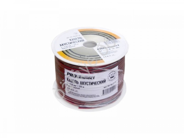Провод двойной 2х0.35мм, кр./черн. PROCONNECT (100m) Провод двойной 2х0.35мм, кр./черн. PROCONNECT (100m)