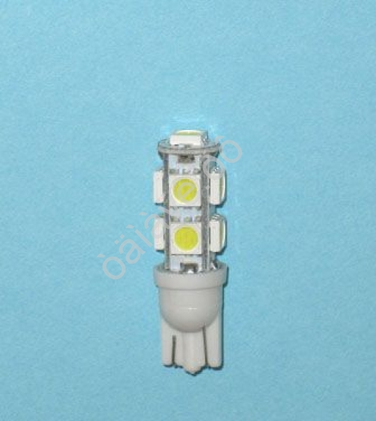 Светодиод 12V T10 9SMD (5050) W2,1x9,5D WHITE "Маяк" /10