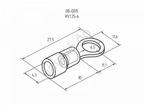 Клемма с изол. кольцо REXANT Ø6,5мм (100шт) VR 125-6