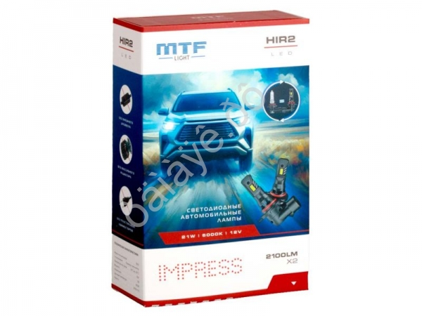 Светодиодные лампы MTF Light серия IMPRESS, HIR2(9012), 12V, 21W, 2100LM, 6000K,(штатн. разм.), к-т. Светодиодные лампы MTF Light серия IMPRESS, HIR2(9012), 12V, 21W, 2100LM, 6000K,(штатн. разм.), к-т.