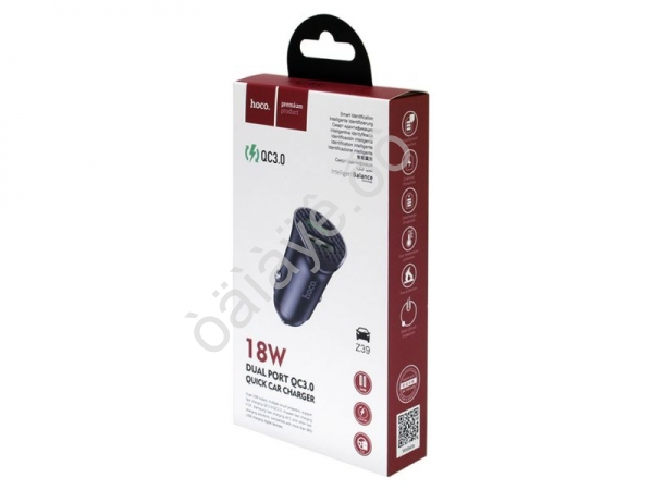 АЗУ в прикуриватель 2хUSB3.0 Quick Charger, черный Z39 (14шт в уп) Hoco АЗУ в прикуриватель 2хUSB3.0 Quick Charger, черный Z39 (14шт в уп) Hoco