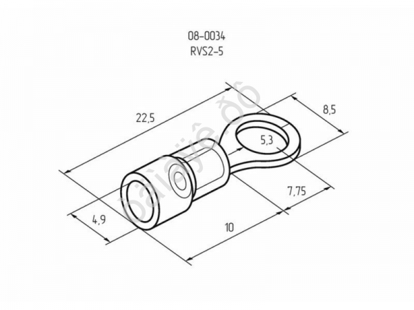 Клемма с изол. кольцо REXANT Ø5,3мм (100шт) Клемма с изол. кольцо REXANT Ø5,3мм (100шт)