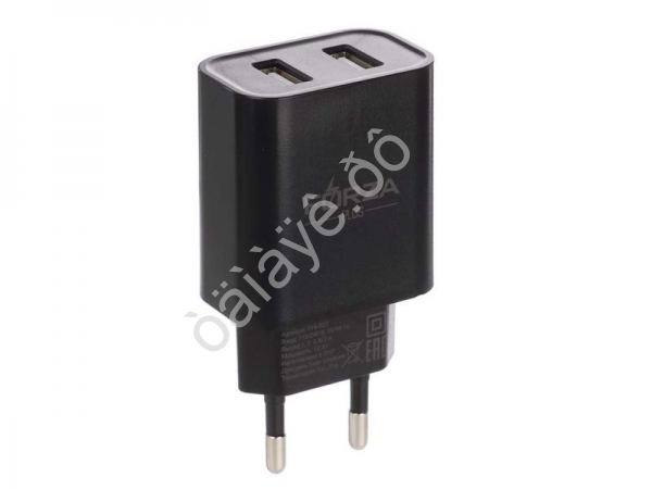 СЗУ 220В, Стандарт, 2xUSB, 10 Вт черный, FORZA