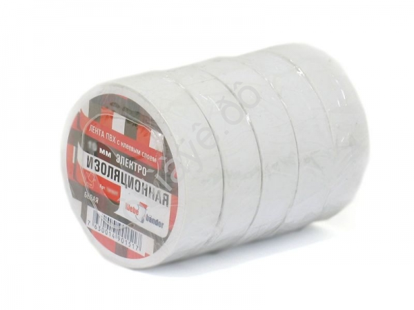 Изолента 15мм*20м "Klebebander" белая TIK501T /8/200