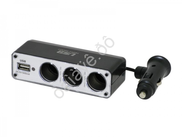 Разветвитель гнезда прикуривателя WF 096 3гн+1 USB /1/156_