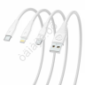Дата-кабель 3в1 USB(A)-Type-C/microUSB/iP BY Base, 18W, 1,2 м, 3A, PVC, белый Дата-кабель 3в1 USB(A)-Type-C/microUSB/iP BY Base, 18W, 1,2 м, 3A, PVC, белый