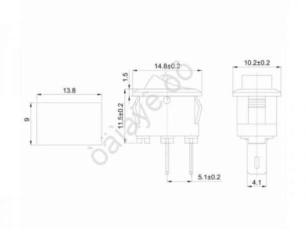 Выключатель клавишный 250V 3А (2с) ON-OFF белый Micro (RWB-101) REXANT