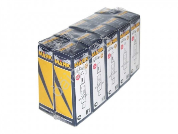 Лампа МАЯК H1 12V100W P14,5s SUPER LIGHT+30% (мин.уп.10шт) 10/800 Лампа МАЯК H1 12V100W P14,5s SUPER LIGHT+30% (мин.уп.10шт) 10/800