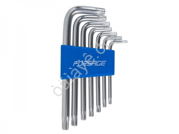 Ключи Г-образные TORX, набор 7пр. (Т10, Т15, Т20, Т25, Т27, Т30, Т40) Forsage
