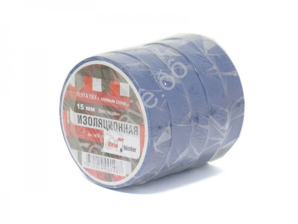 Изолента 15мм*20м "Klebebander" синяя TIK505T /8/200