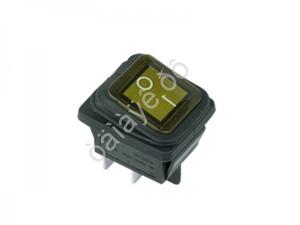 Выключатель клавишный 250V 15А (4с) ON-OFF желтый  с подсветкой  ВЛАГОЗАЩИТА  (RWB-507)  REXANT