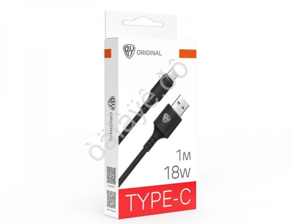 USB кабель Type C BY Fusion, 18Вт, 1 м, 3A, TPE, чёрный